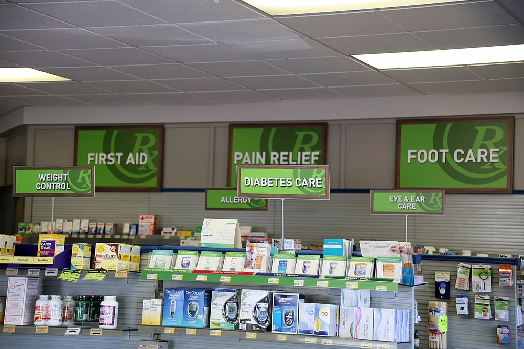 Cascade Pharmacy vitamins and wellness products wall